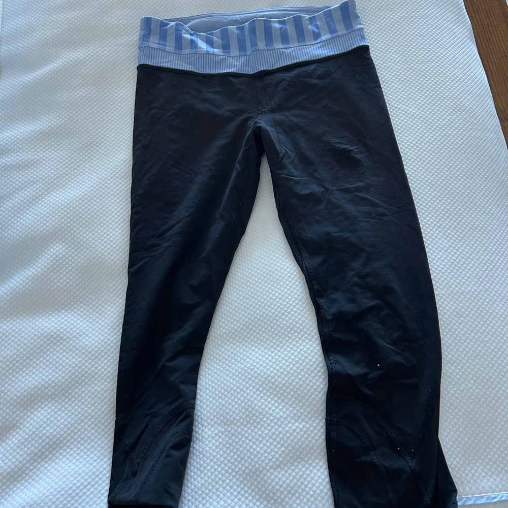 Black and Blue Striped Leggings